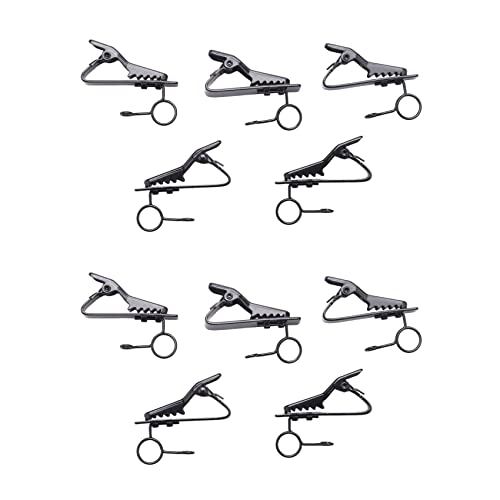 Giwnhvx Lot de 10 mini pinces à cravate pour microphone 7,5 mm Noir