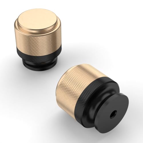 Asidrama 30 Pack Matte Black and Gold Kitchen Cabinet Knobs Knurled Dresser Knobs Black and Gold Drawer Knobs Cabinet Hardware Zinc Knobs for Dresser Drawers