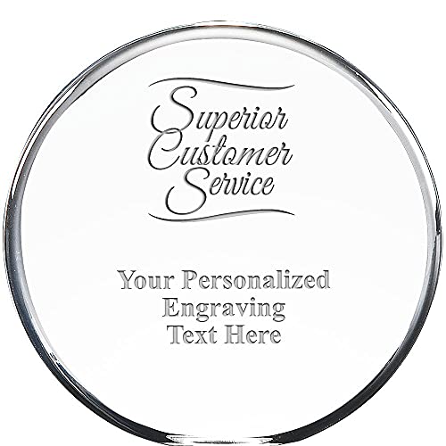 Crown Awards Superior Customer Service Acrylics - 6" Orbit Acrylic Presentation Award Superior Customer Service Keepsake, Free Customized Laser Engraving