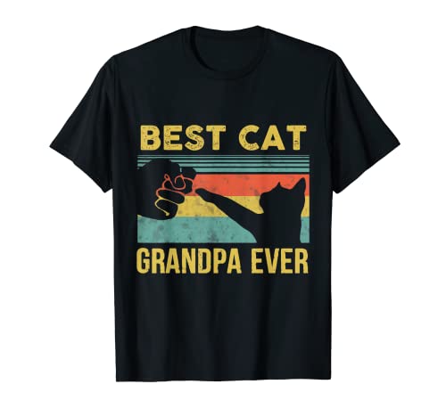 Best cat grandpa ever vintage cats happy father's day t-shirt