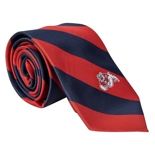 Desert Cactus Fresno State Tie California State University Bulldogs Cal State 100% Polyester with Logo Officially Licensed (Style A)