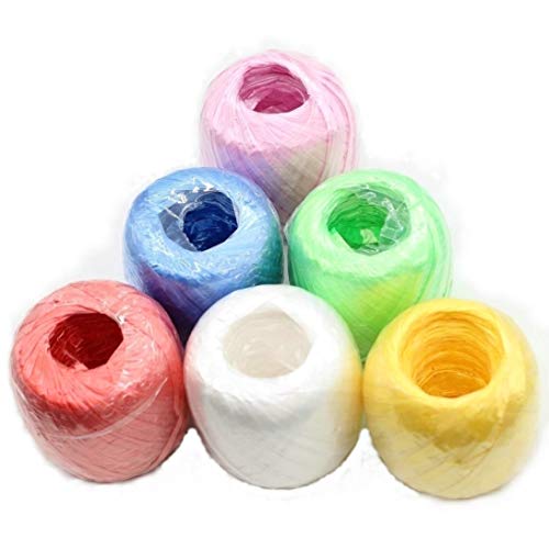 AILINDA 6 Rollos de Cuerda de plástico PP Resistente al Desgaste, Cuerda de Embalaje para jardinería, Productos agrícolas, encuadernación Artesanal, decoración, 654 Yardas Cover