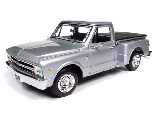 Camioneta Chevrolet C10 Stepside 1968 1:18 Plata miniatura 2