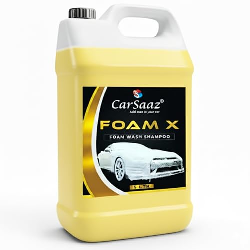 Image of CAR SAAZ Foam X Car & Bike Wash Foam Shampoo 5L | High-Foam Car Shampoo for Deep Cleaning | pH Neutral, Thick Suds, High Efficiency | Long-Lasting Shine, Streak-Free Finish