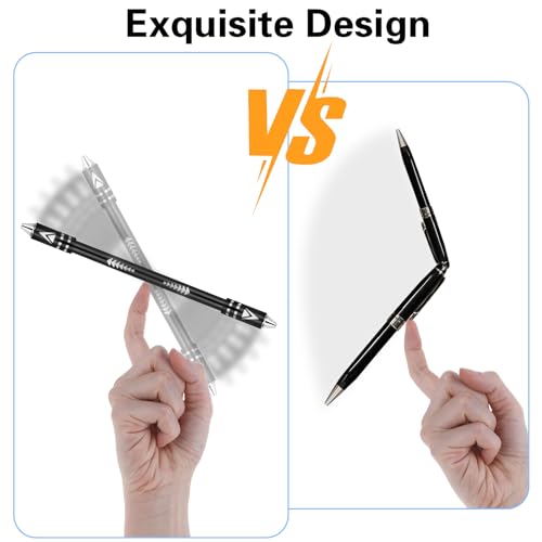 Amabro Caneta giratória – Alivia o estresse, 2 conjuntos de canetas de dedo com cabeças de metal pes
