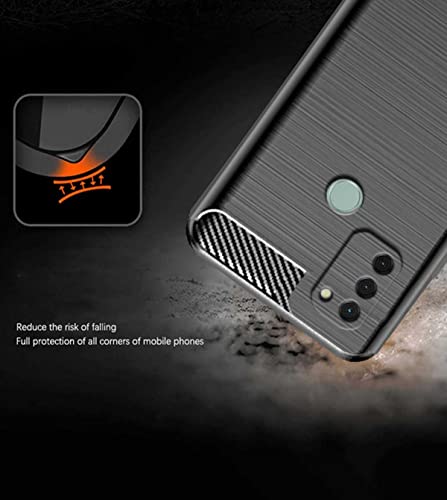 Image of NPRC Hybrid Ultra Slim Protective Case TPU Non-Slip Carbon Fiber Texture Shockproof Case Cover for Nokia C31 - Black