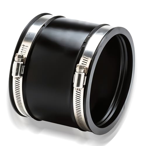 Acoplamiento de goma flexible de 150 mm con dos abrazaderas de acero inoxidable, manguito reductor de ruido flexible para ventilador de tubo, conector de tubo para ventilador de tubo, para conexión de