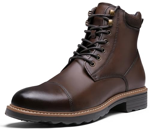 Image of Jousen Mens Chukka Boots Leather Dress Boots for Men Retro Ankle Boots Mens High Top Boots