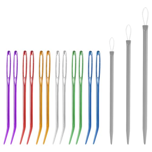 lasuroa 15pcs Tapestry Needle Set, Yarn Darning Blunt Tip & Large Eye Knitting Needles for Knitting Crochet Weaving Sewing Wool Yarn and Crafting Projects