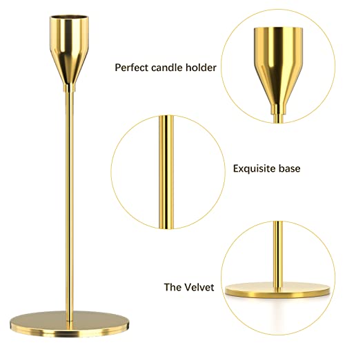 Gold Candle Holders 24Pcs/ 8 Set - Elegant Metal Candlestick Holders For 3/4 Inchtaper & Led Candles, Weddings, Parties, Home Decor - Decorative Centerpieces For Table, Mantle, Fireplace #TOP3