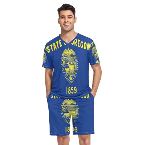 Camisa de dormir para hombre GuoChe acabados de calidad y diseño Oregón con manga corta superior