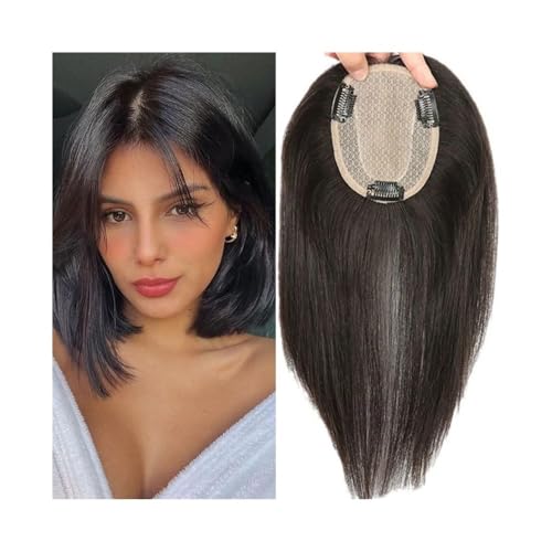 Perruque de cheveux humains lisses pour masquer la perte de cheveux sur le sommet