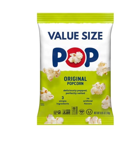 Elesbão 22 Ligh Crsp Original Popcorn Snack Bags – 28 Count, 0.65 oz Individual Packs – Whole Grain, Dairy-Free, Ready-to-Eat Bulk S