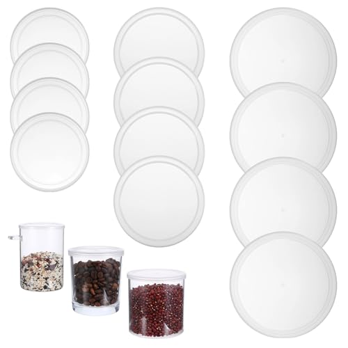 LXUEJIE 12 Stück Dosendeckel Konservendeckel, Deckel für Dosen in 3 Größen Transparenten Kunststoff Deckel 100/85 / 75 mm Wiederverwendbar Konservendosen Deckels für Katzenfutter Hundefutter Dosen