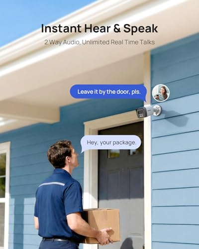Image of ANNKE 3K PoE Security Camera with Red and Blue Light Alarm, 2.8mm Lens (123FOV), Color Night Vision, AI Motion Detection, Two-Way Audio, Surveillance Outdoor Bullet Cam with 512GB SD Card Slot, IP67