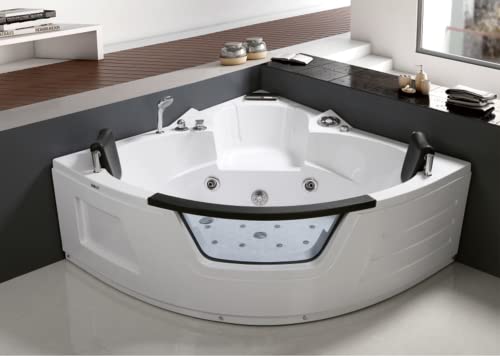 Bañera Hidromasaje Jacuzzi NEW CRISTY de Esquina Angular 2 Plazas 2 Reposacabezas 8 chorros Jets (135 CM) Cover