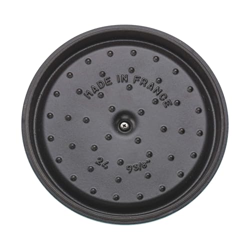 Image of STAUB Cast Iron Round Cocotte, Dutch Oven, 4-quart, serves 3-4, Made in France, Turquoise