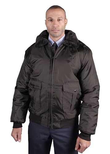 First Class 100% Nylon Oxford Watch-Guard Bomber Jacket (Brown)-Medium