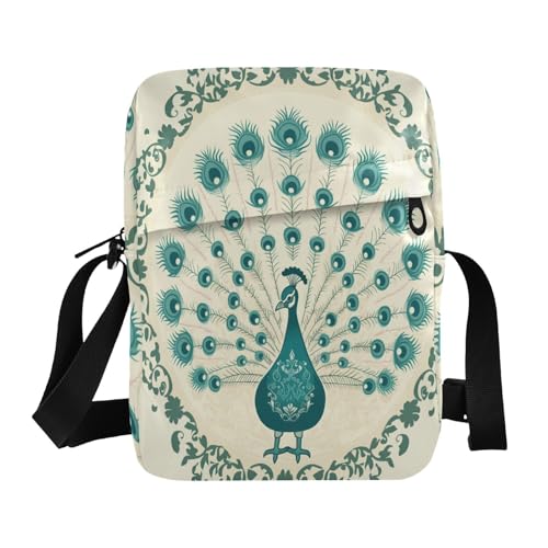 aidingzhi Retro Vintage Stile Vittoriano Pavone Verde carino messenger bag Piccola Crossbody Borse Per Le Donne Borse A Tracolla Tracolla Tracolla Regolabile per il lavoro aziendale