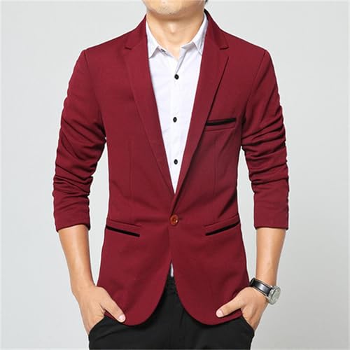 Men's Slim Fit Casual One Button Suit Coats Blazer Korean Business Suit Jacket Lightweight Sport Jackets4