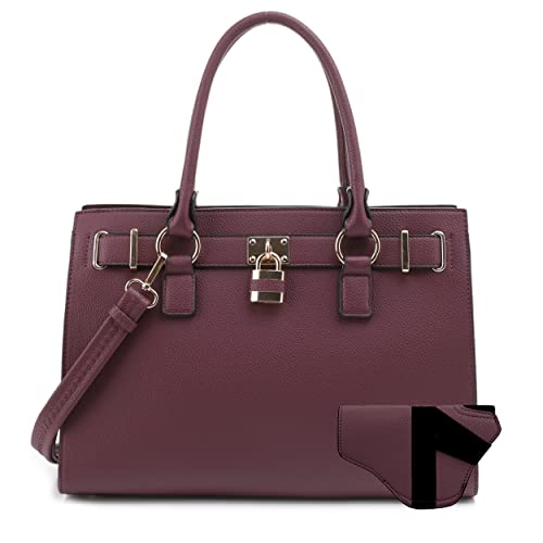Emperiaoutfitters Concealed Carry Purse - Dina Lock Concealed Carry Satchel Wine