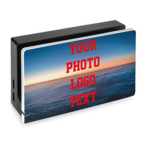 Custom Switch Dock Cover, Personalized case Compatible with Nintendo Charging Dock, Design your own with Photo Logo Text protective Hard PC Slim Shell Anti-Scratch Replacement Housing Protector