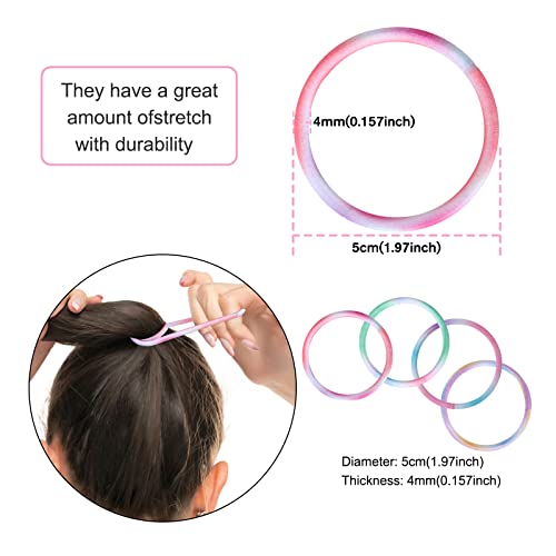 Multicolour Elastic Hair Ties - 128 Pcs, Thickened Hair Ties For Women Girls,Men, No Damage Ponytail Hair Ties - Perfect For Fine, Curly Hair And Sensitive Scalps (Thickened Camouflage 4-Color 128Pcs) #TOP6
