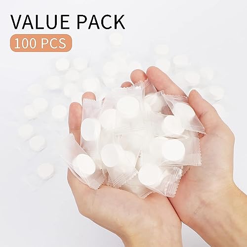 Classycoo Compressed Towel 100 PCS Mini Tablets Disposable Portable Face Towel Cotton Coin Tissue for Travel Camping, Hiking - Image 4