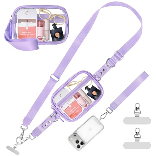 Image of Tiostep Clip and Go Strap for Phone with Wallet Crossbody Phone Lanyard and Detachable 4.5 x 6.5 Small Clear Bag for Stadium Events and Concert
