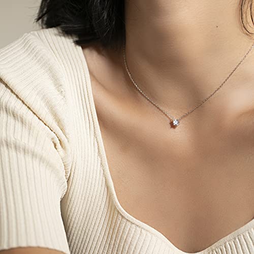 S.Leaf Gold Diamond Choker Necklace for Women Sterling Silver 0.5/1/2cttw Dainty Gold Plated Crystal Cubic Zirconia Pendant Necklaces Best Friend Birthday Gifts for Women Trendy Sister Mom Wife Womens Her Friend Party2