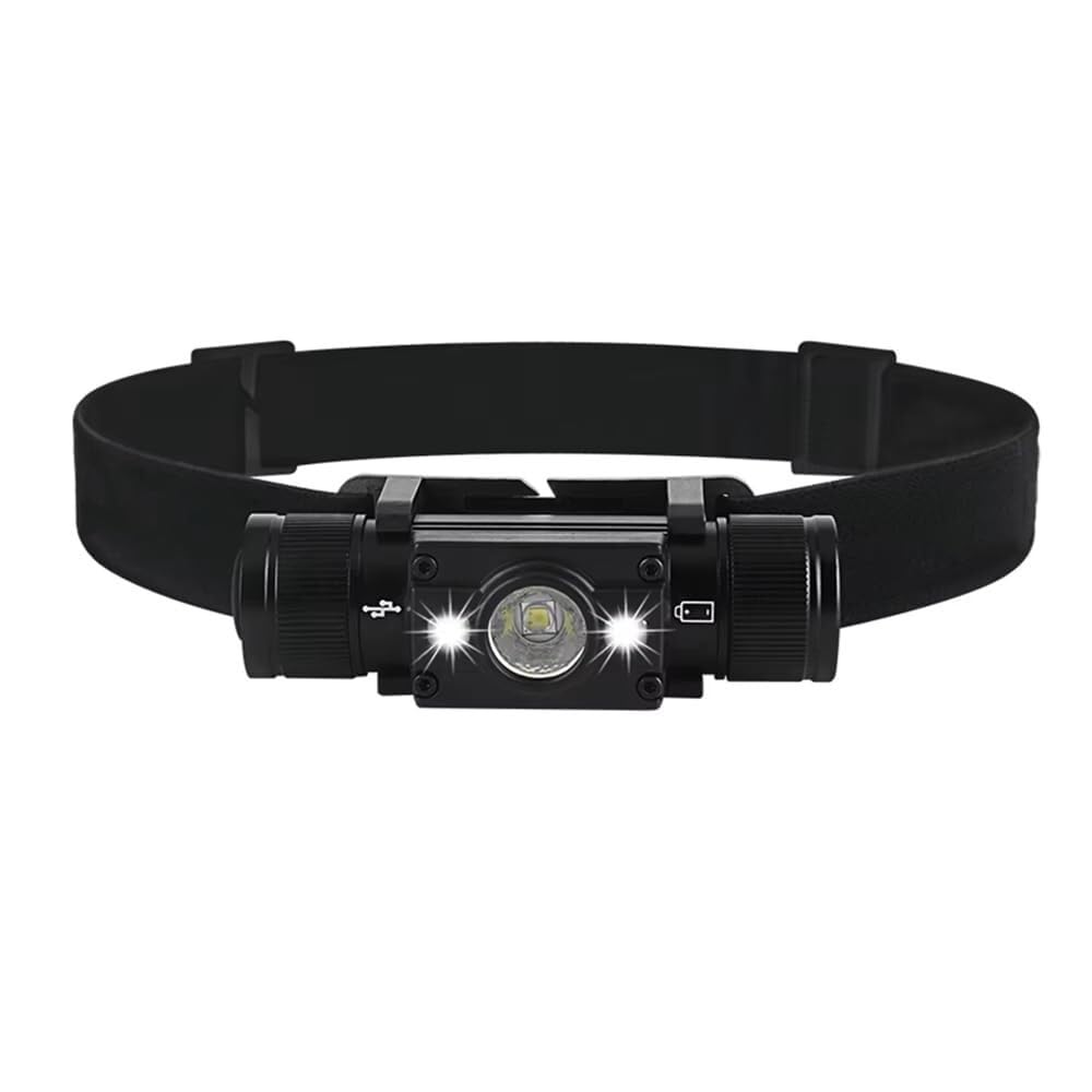 QFGVMXBWKZH LED Headlamp Type-C Rechargeable Headlight Fishing Work Head Flashlight Outdoor Sport Camping Lantern(White Light)