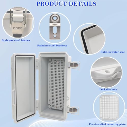 Boîte électrique étanche IP67 en inox avec loquet à charnière - 3