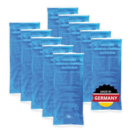 KK Kalt-Warm Kompresse 12 × 29 cm – 10er-Pack Wiederverwendbare Therapie-Kompressen für Kälte- & Wärmeanwendungen bei Prellungen, Verstauchungen, Gelenk- & Zahnschmerzen, Rücken, Schulter
