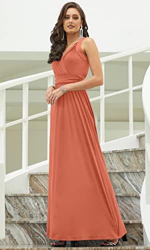 Image of KOH KOH Womens Long Sleeveless Flowy Bridesmaid Cocktail Evening Gown Maxi Dress