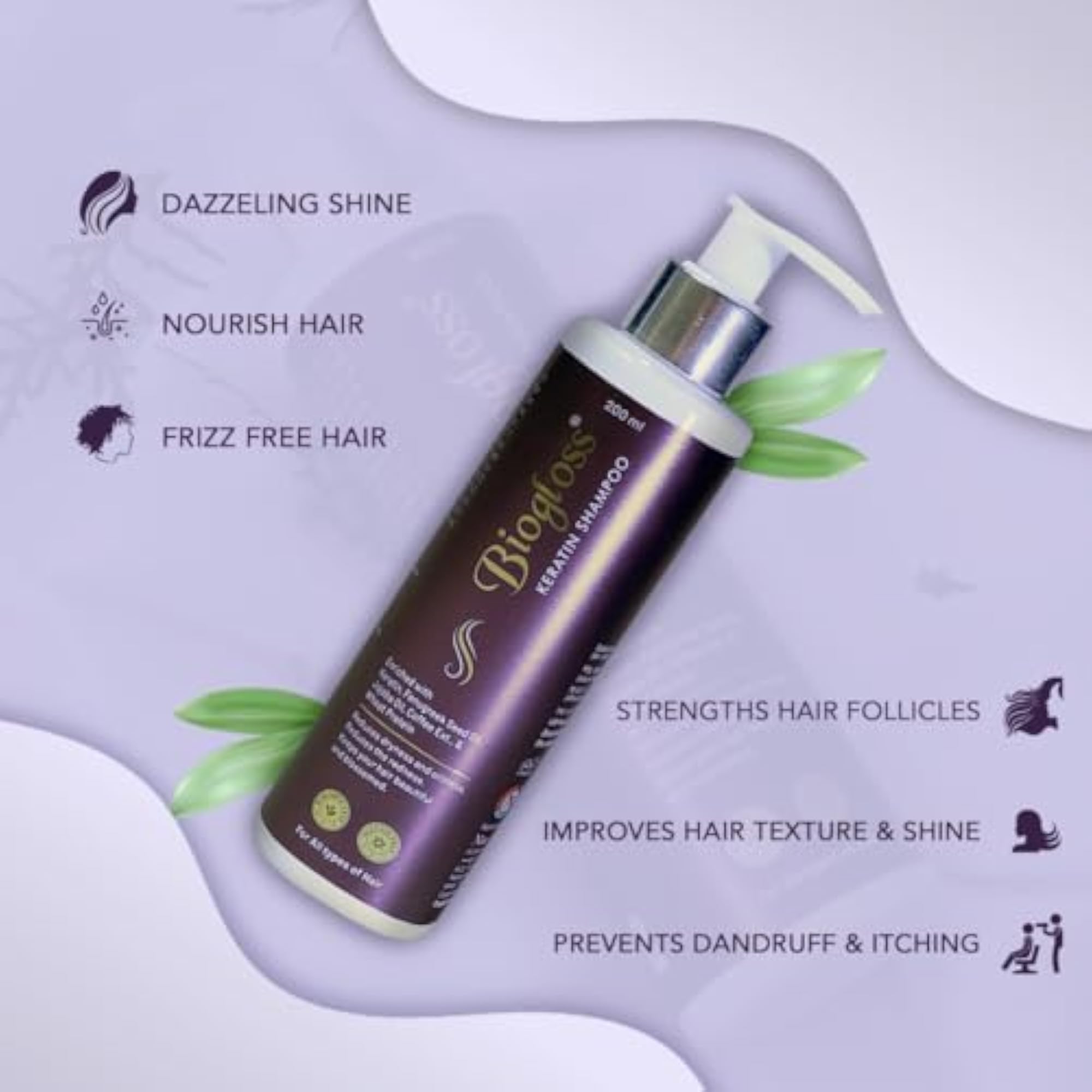 BIOGLOSS Shampoo, Collagen, Biotin & Argan Oil Enriched