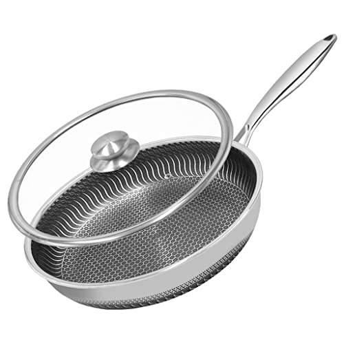 Wok de cocina antiadherente con tapa acero inoxidable