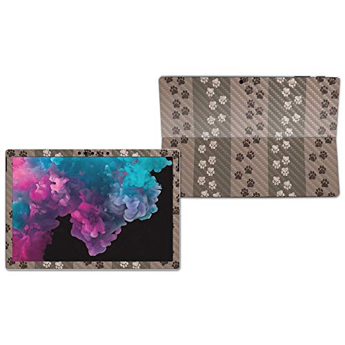 Image of MIGHTY SKINS MightySkins Carbon Fiber Skin for Microsoft Surface Pro 6 - Paw Prints | Protective, Durable Textured Carbon Fiber Finish | Easy to Apply, Remove, and Change Styles | Made in The USA