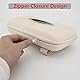 Cartisen Auto-Tücherhalter, Sonnenblende, Taschentuchhalter, Reißverschluss, Auto-Visier, Serviettenhalter, PU-Leder, Rücksitz-Tüchertasche für Auto, Fahrzeug (Beige)