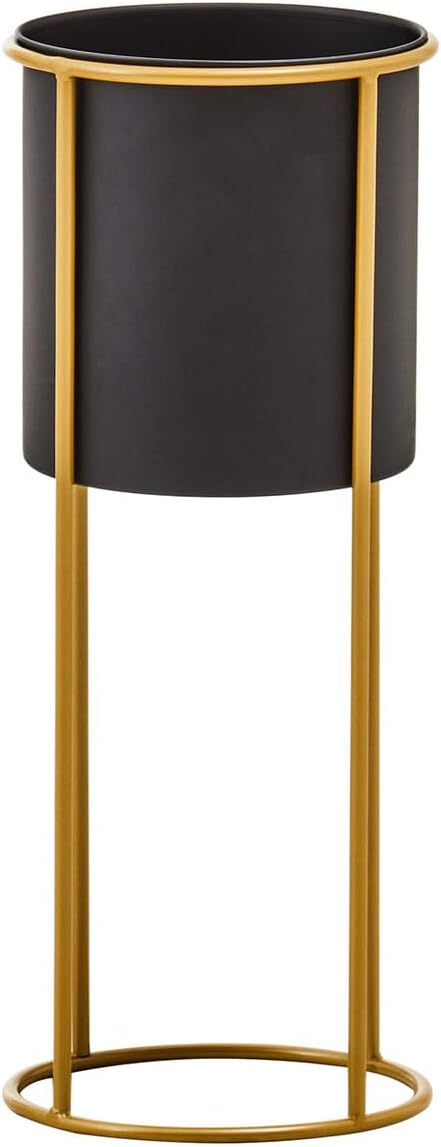 Premier Housewares Planters, Black, Gold, One Size