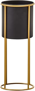 Premier Housewares - Macetas, Color Negro, Dorado, Talla única