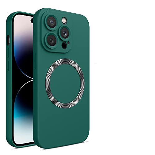 Coque de téléphone esthétique magnétique pour iPhone 13 Pro silicone vert