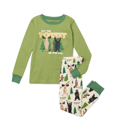 Hatley Ensemble Pyjama à Manches Longues avec appliqué Pijama, Que la forêt Soit avec Vous, 6 Ans Mixte Enfant Cover