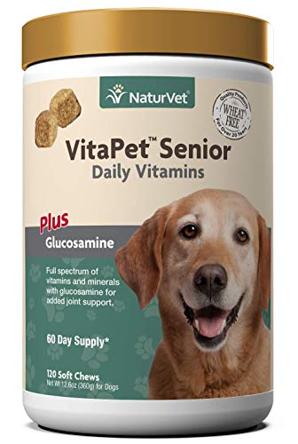 NaturVet –VitaPet Senior Daily Vitamins for Senior Dogs – Plus Glucosamine – Full