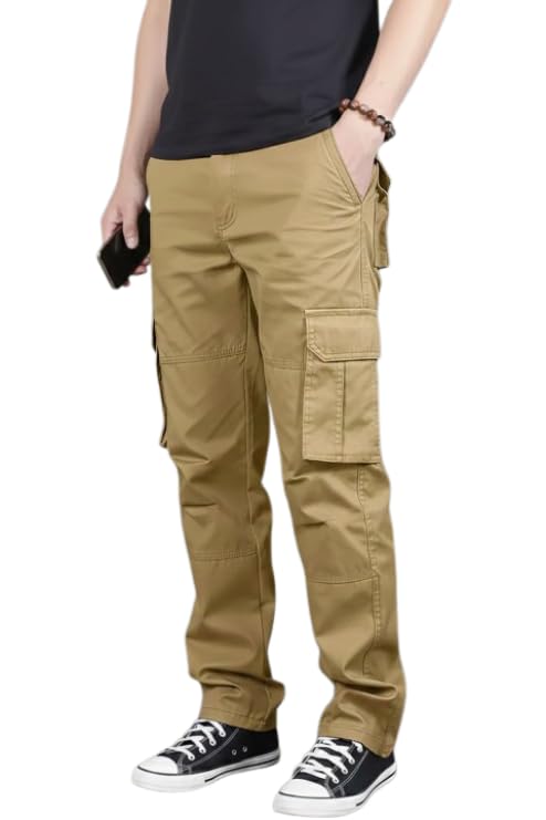 Image of Samfor Cargo Pant for Men - Cotton Cargo for man, Multi-Pocket Design for Outdoor, Work Wear & Casual Trouser