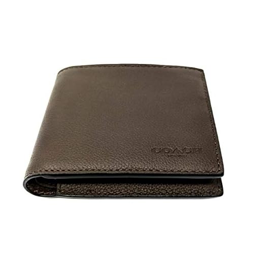 Coach F74991 Men's Compact ID Leather Wallet Black/Mahogany/Dark Saddle (Mahogany)