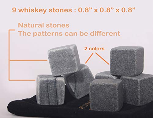 Barleo Malt° BLO-US001 Whiskey Stones Gift Set Pack Of 9 Whiskey Rocks In Engraved Wooden Gift Box, For Dad/Whisky/Bourbon Drinker thumb #3