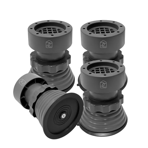 Image of DALUCI Anti Vibration Pads for Washing Machine & Appliances - Heavy Duty Rubber Feet with Suction, Noise Reduction, Shock Absorber Base - Set of 4 Adjustable Pads for Washer, Dryer, Refrigerator | Anti Vibration Pads for Washing Machine,Refrigerator