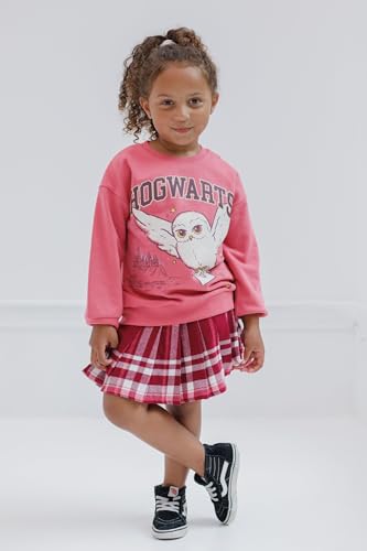 Harry Potter Hedwig Girls Fleece Sweatshirt and Pleated Skirt Little Kid to Big Kid Sizes (4-14-16)