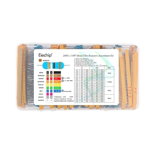 Résistances de précision 1% 1/4W à couche métallique en coffret organisateur de 2600 pièces