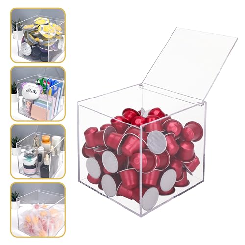 Miniatura 7 de Exzact Cubo Para Cápsulas De Café De Acrílico De 15 Cm, Organizador De Cápsulas De Café, Soporte Transparente Para Cápsulas, Almacenamiento Multifunción